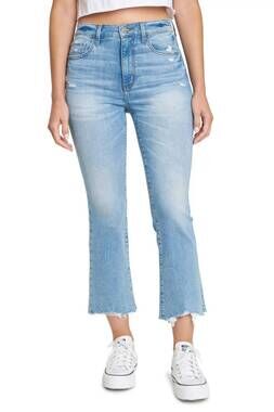 NEW DAZE denim shy girl high rise crop flare jeans in believer